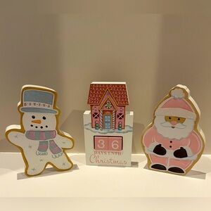 Absolutely Adorable Christmas Countdown with Santa and Snowman- Set of 3- NWT